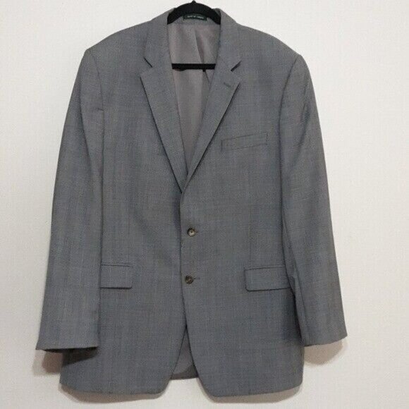 Ralph Lauren  mens blazer suit plaid 100% wool Laine size 46L 2 buttons closure - Picture 1 of 8